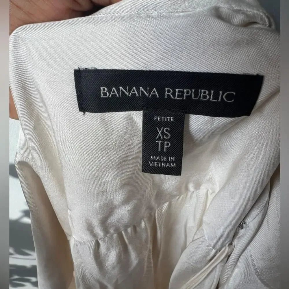 Banana republic Petite Flounce-Hem Dress (XS- Transition Cream White) - Picture 6 of 7